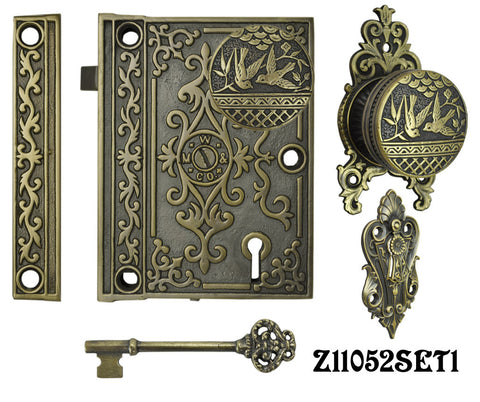 Decorative Surface Mounted Interior Locking Door Set with Aesthetic Knob