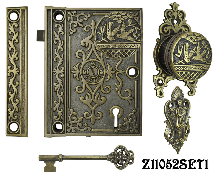 Decorative Surface Mounted Interior Locking Door Set with Aesthetic Knob