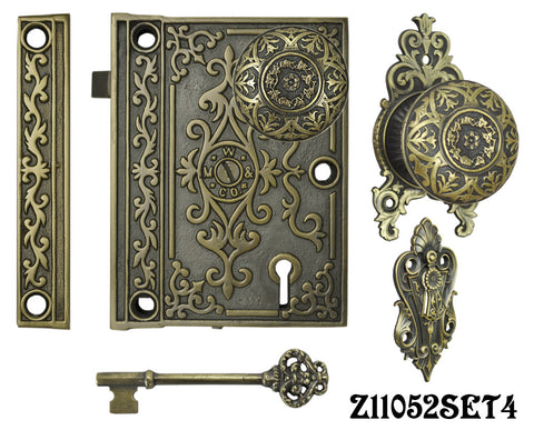 Decorative Surface Mounted Interior Locking Door Set with Aesthetic Knob