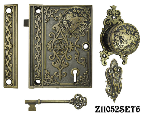 Decorative Surface Mounted Interior Locking Door Set with Aesthetic Knob