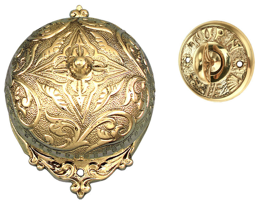 Antique Reproduction Victorian Twist Mechanical Doorbell with 10" Long Steel Shaft