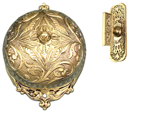 Recreated Interior Mechanical Victorian Twist Doorbell SET