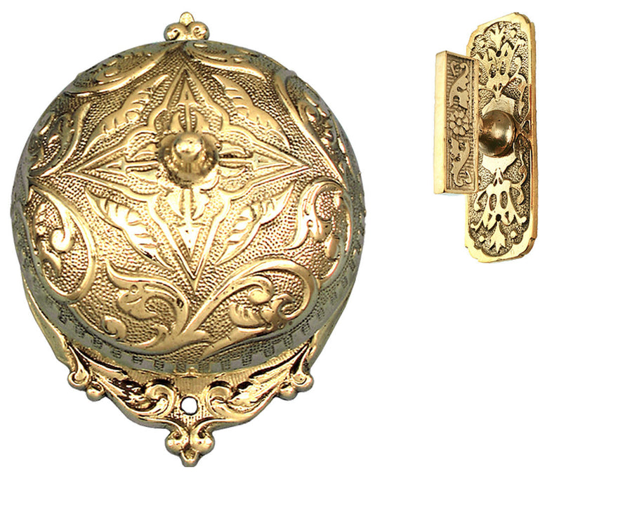 Recreated Interior Mechanical Victorian Twist Doorbell SET