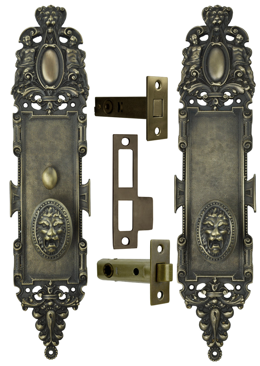 Roaring Lion Door Plate Passage Set with Locking Turnlatch