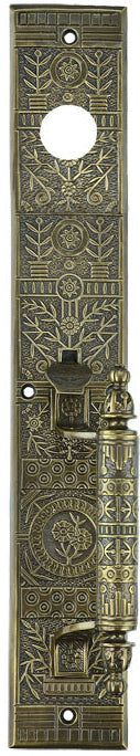 Victorian Windsor Exterior Entry Thumblatch Door Plate 15 3/4" Tall