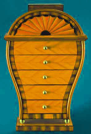 Antique Recreated Serpentine Table Top Chest