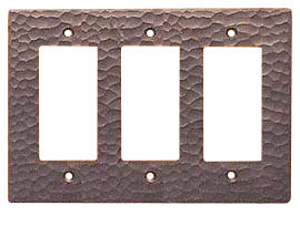 Arts & Crafts Triple GFI Switch Plate Cover