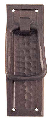 Arts & Crafts Copper Yoke Pull Handle Field Pattern