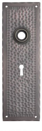 Arts & Crafts Hammered Copper Door Plate Field Pattern 8" Tall