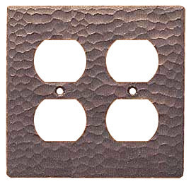 Arts & Crafts Copper Double Plug Outlet Cover Plate
