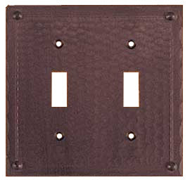 Copper Double Light Switch Plate Field Pattern