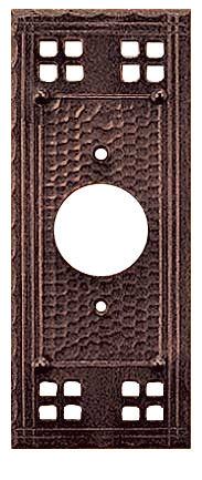 Arts & Crafts Copper Round Hole Switch Plate Cover Pacific Pattern
