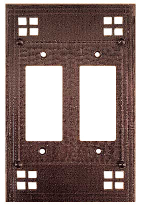 Arts & Crafts Double GFI Or Rocker Switch Plate Pacific Pattern