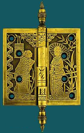R&E Oriental Scene Hinge 4.5" x 4.5"