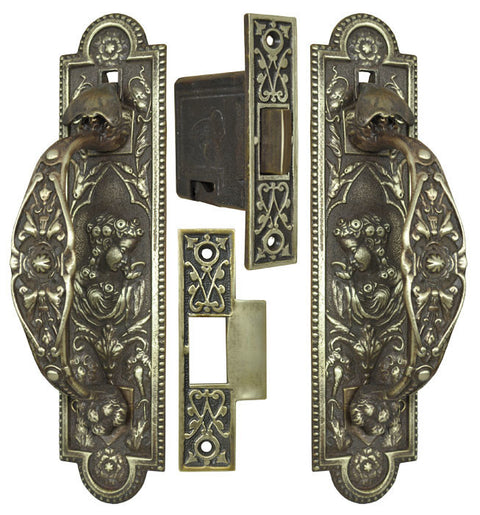 Door Rare Victorian Lady Thumblatch Passage Set By R&E Circa 1870