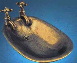 Victorian Style Bathtub Shape Bronze Soap Dish