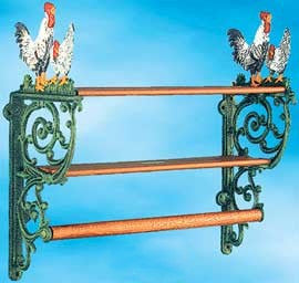 Farmhouse Cast Iron Rooster Kitchen Shelf