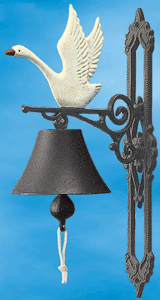 Rustic Cast Iron Bell Swan