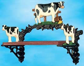 Cast Iron Cow Design Country Style Small Shelf