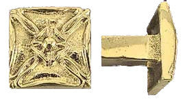 Art Deco Brass Square Knob