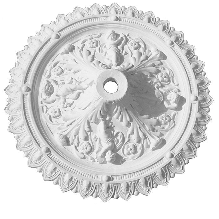 Angel or Cherub Traditional Plaster Ceiling Medallion - 38" Diameter