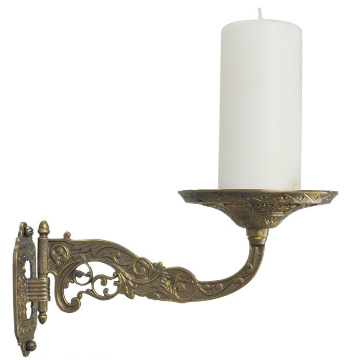 Decorative Brass Swivel Candle or Plant Holder Wall Sconce in Aesthetic Style