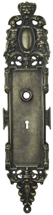 Vintage Antique Style Roaring Lion Backplate With Keyhole