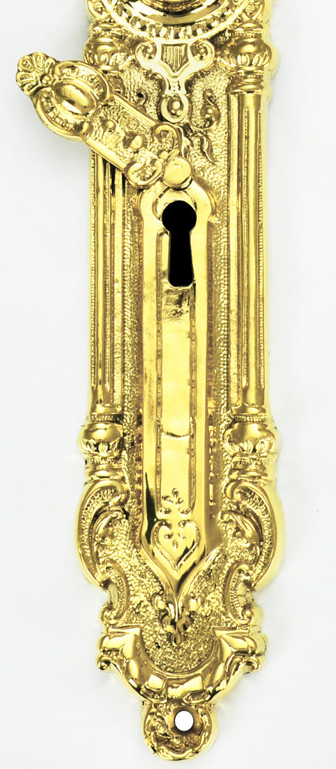 Brass French Victorian Narrow Door Plate Dummy Set (ZL105DS)