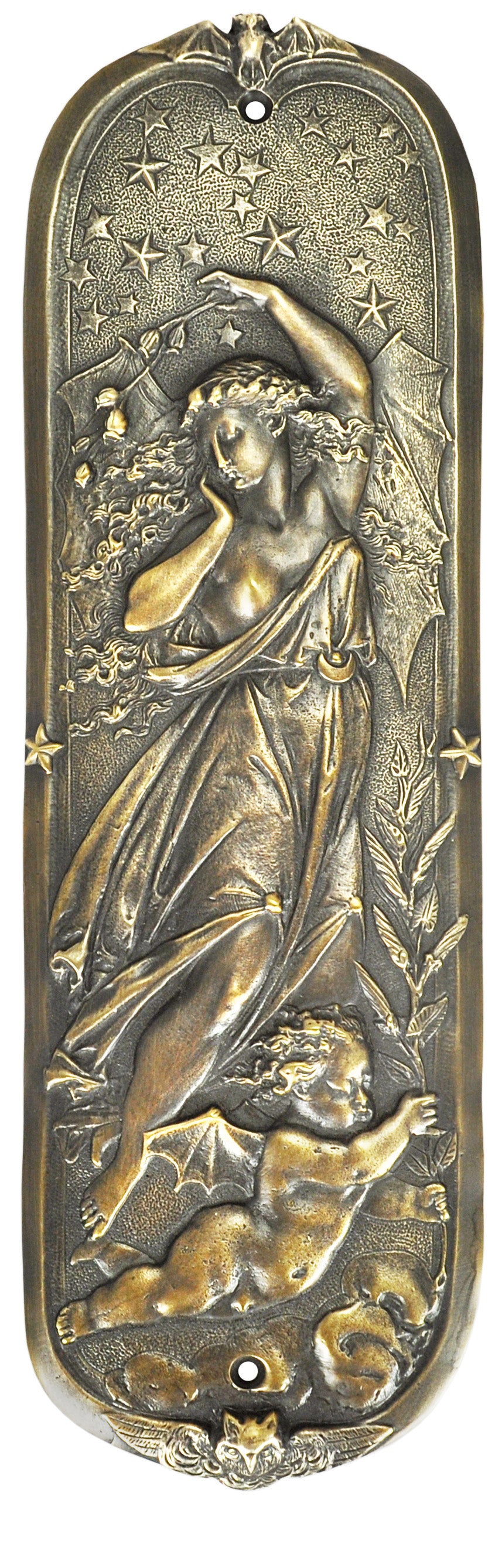 Figural Door Pushplate Goddess Of Night