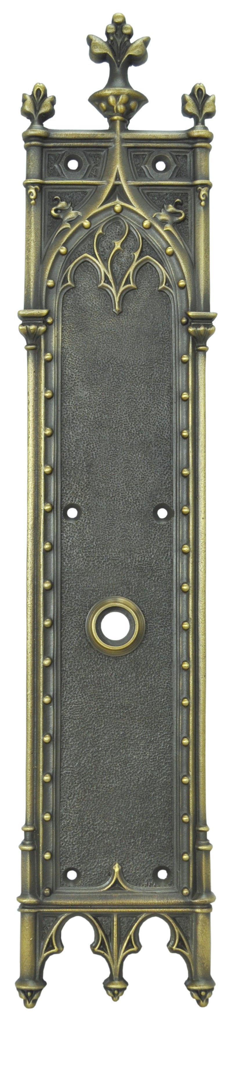 Victorian Amiens Gothic Door Plate 18 5/8" Tall Low Knob