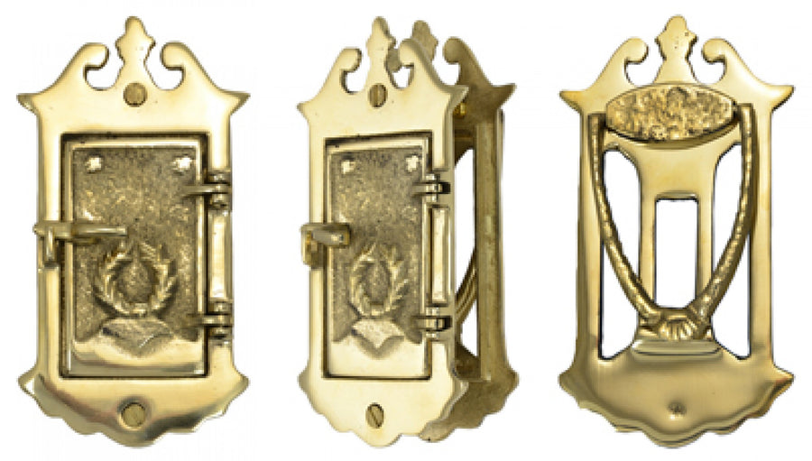 Small Provincial-Style Door Viewer or Speakeasy with Door Knocker (ZLW-336)