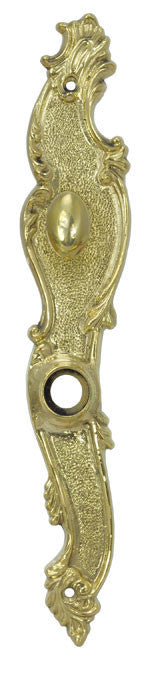 Victorian French 10 Inch Tall Door Plate with Turnlatch - Left Hand