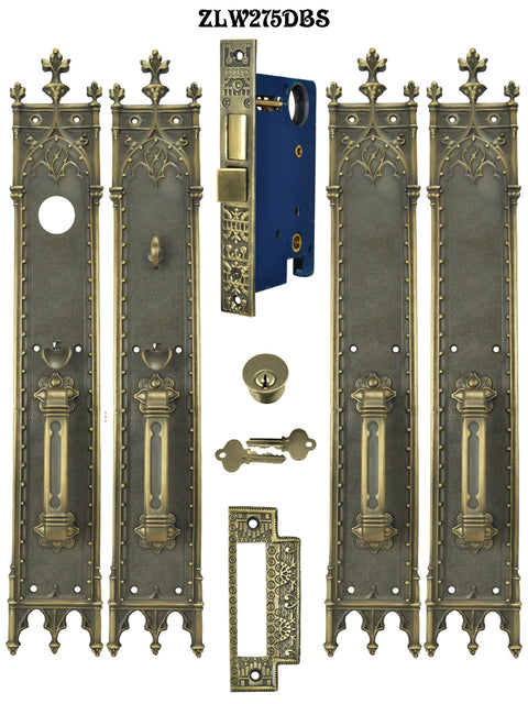 Victorian Amiens Gothic Double French Entry Door Set 22 3/4" Tall