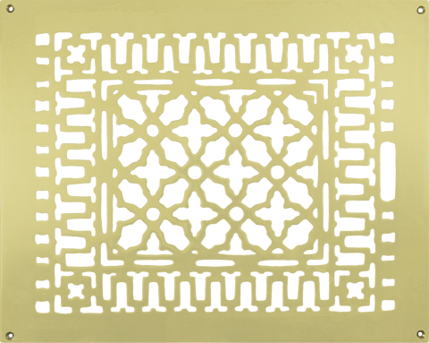 Brass Grille Vent Register for Floor Wall or Ceiling: IS 14" X 17.75"; OS 16" X 20"