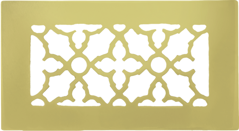 Brass Grille Vent Register Without Damper - Hole Size: 4" X 8" Oa 5.5" X 10"