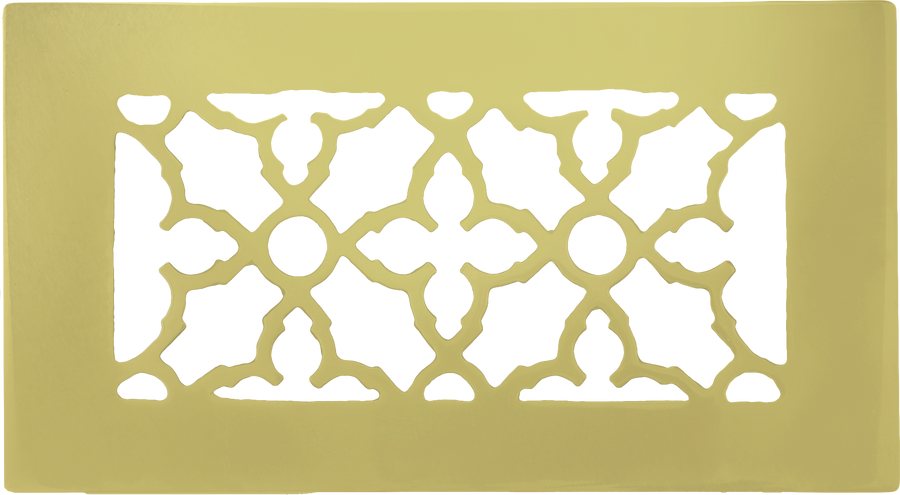 Brass Grille Vent Register Without Damper - Hole Size: 4" X 8" Oa 5.5" X 10"