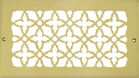 Brass Grille Vent Register for Floor Wall or Ceiling: IS 6" X 12"; Oa 8" X 14"