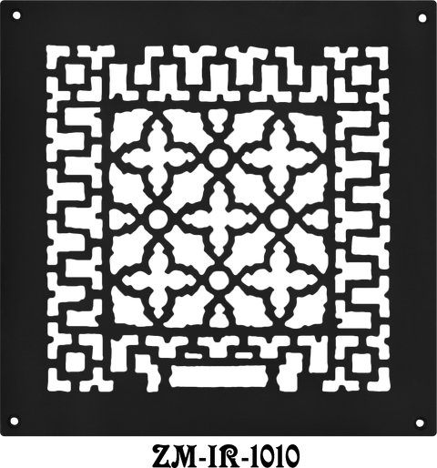 Cast Iron Floor Ceiling Or Wall Grille Registers Without Dampers Hole Size: 9.75" x 9.75"; OA 11.75" x 11.75"