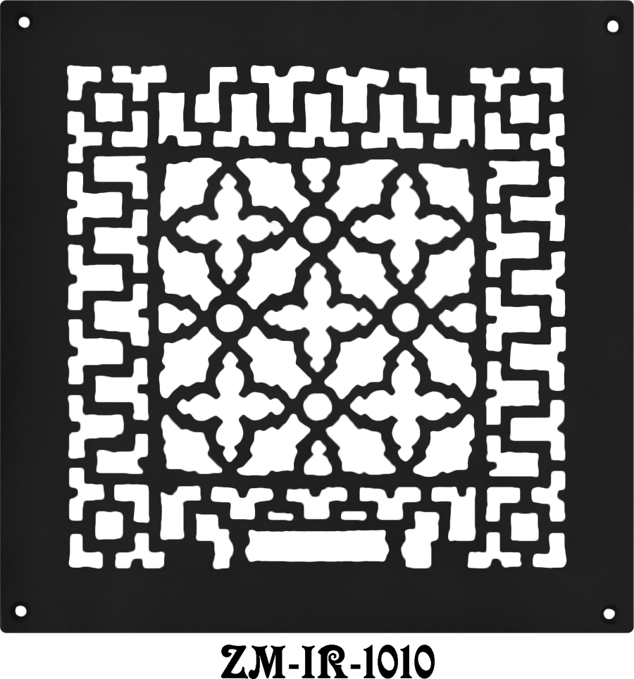 Cast Iron Floor Ceiling Or Wall Grille Registers Without Dampers Hole Size: 9.75" x 9.75"; OA 11.75" x 11.75"