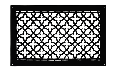 Cast Iron Floor Ceiling Or Wall Grille Registers Without Dampers Hole Size: 12" x 20"; Oa 14" x 22"