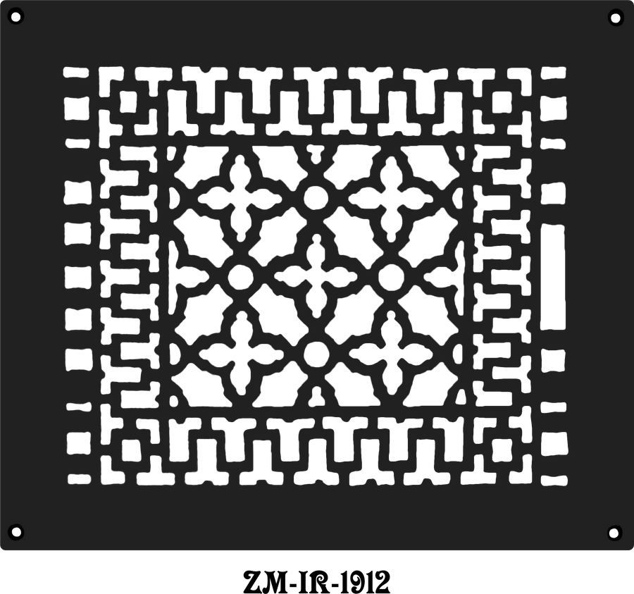 Cast Iron Floor Ceiling Or Wall Grille Registers Without Dampers Hole Size: 9.75" X 11.75"; Oa 12" X 14"
