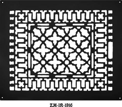 Cast Iron Floor Ceiling Or Wall Grille Registers Without Dampers Hole Size: 14" x 17 7/8"; OA 16 x 20"