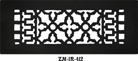 Cast Iron Floor Ceiling Or Wall Grille Registers Without Dampers Hole Size: 4" X 12"; Oa 5.5" X 14"