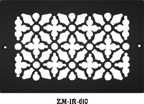 Cast Iron Floor Ceiling Or Wall Grille Registers Without Dampers Hole Size: 6" X 10"; Oa 8" X 12"