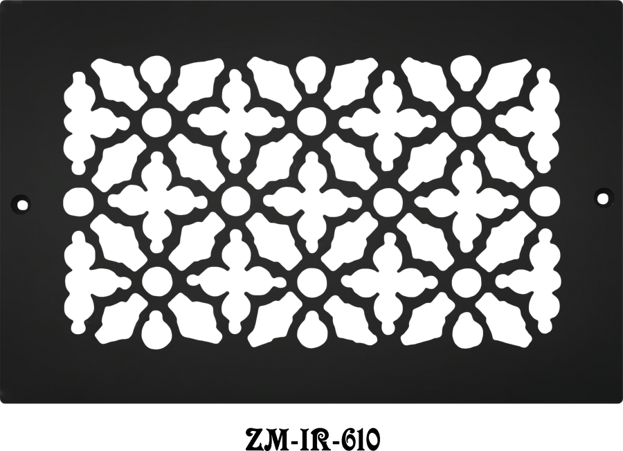 Cast Iron Floor Ceiling Or Wall Grille Registers Without Dampers Hole Size: 6" X 10"; Oa 8" X 12"