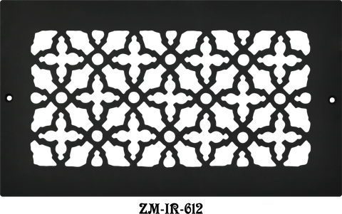 Cast Iron Floor Ceiling Or Wall Grille Registers Without Dampers Hole Size: 6" X 12"; Oa 8" X 14"