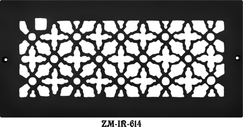 Cast Iron Floor Ceiling Or Wall Grille Registers Without Dampers Hole Size: 6" X 14"; Oa 8" X 16"