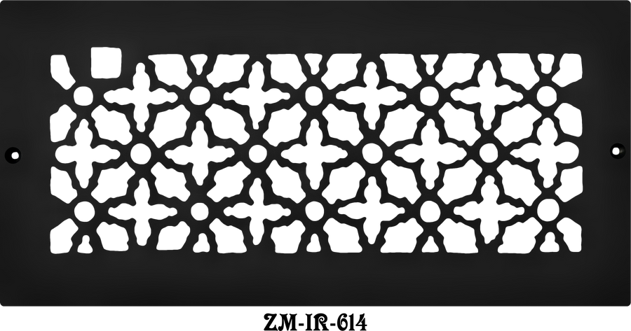 Cast Iron Floor Ceiling Or Wall Grille Registers Without Dampers Hole Size: 6" X 14"; Oa 8" X 16"