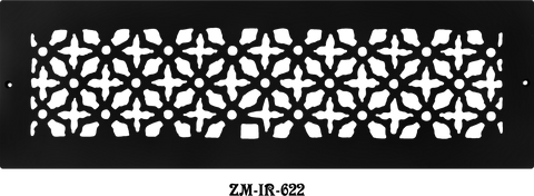 Cast Iron Floor Ceiling Or Wall Grille Registers Without Dampers Hole Size: 6" X 22"; Oa 8" X 24"