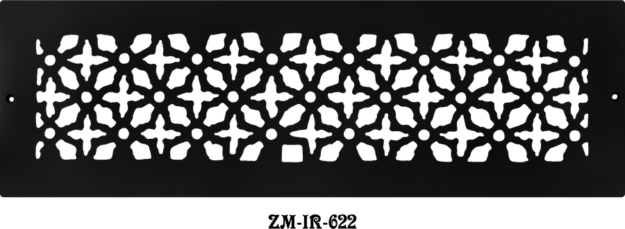 Cast Iron Floor Ceiling Or Wall Grille Registers Without Dampers Hole Size: 6" X 22"; Oa 8" X 24"